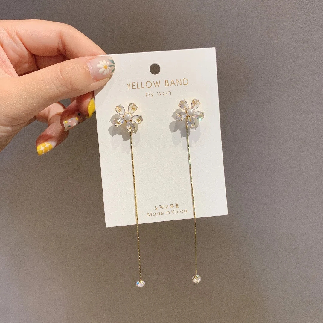

fashion jewelry trendy crystal hawaiian earing flower