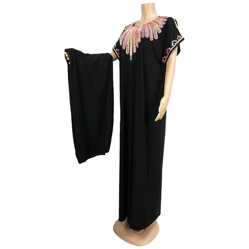 

GH-304# Embroidery Muslim Arab African Black Women'S Robe Dress Islamic Longue Robe Hijab