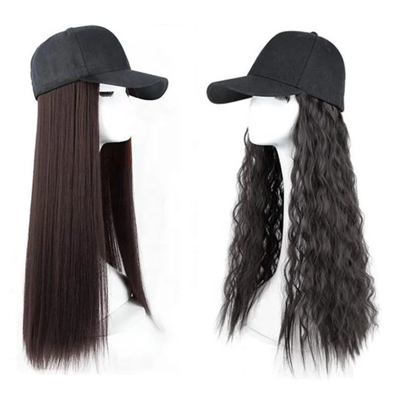 

MIO Hot Sale Long Straight Wig Hat hair beanie Wig Hats For Black Women Cheap Baseball Hats Wig