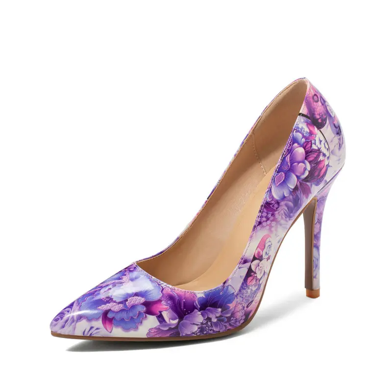 

Pointed Toe Floral Flower Fashion Stiletto Heel Women Pumps