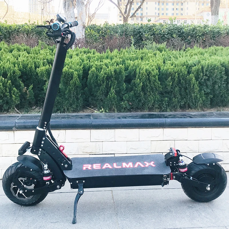 

2020 new type long range 13inch 6400W 2 wheel dual motor off road tire electric scooter great price with removable battery, Black+red