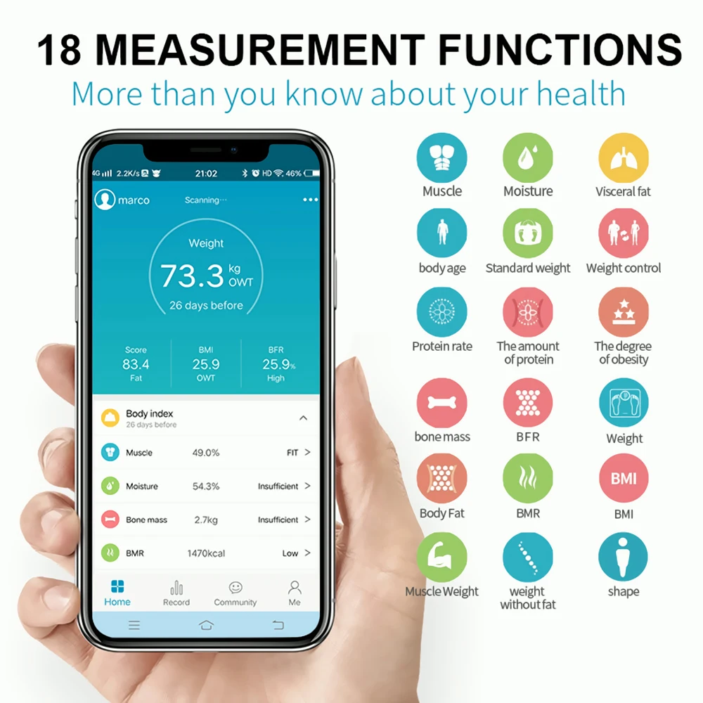
New design Electronic smart body fat BMI scale 