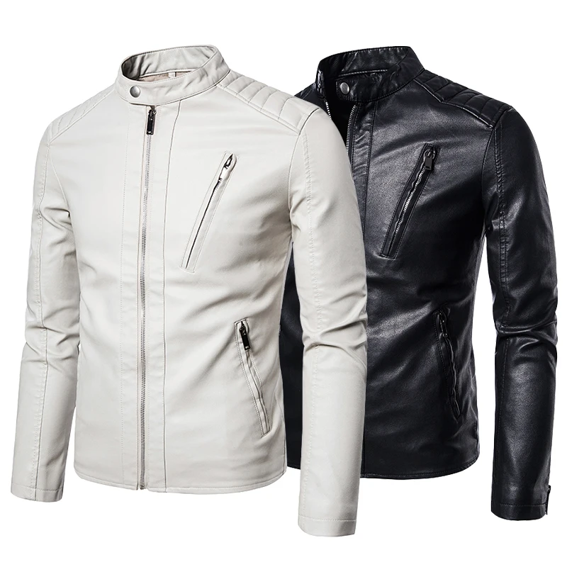 

Custom PU Leather Men's Motorcycle Leather Jacket Bomber Jacket Men's vintage motorcycle jacket