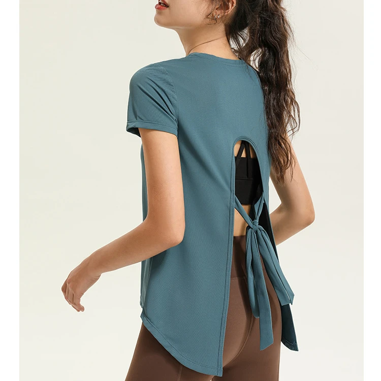 

omen Short Sleeve Shirt Yoga Seamless Sports Top Slim Breathable Fitness T-shirt Gym Workout Crop Top Female Running Sportswear