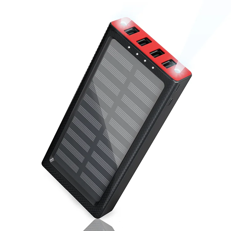 

Solar Power Bank 30000Mah Portable Charger Solar Panel 4 Usb Solar Power Bank With Led Light