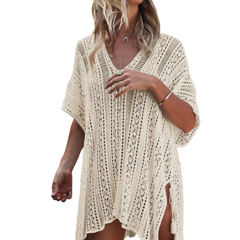 

Women Sexy Beach Dresses Swimsuit Cover Ups Net Bikini Women's Bathing Suit Cover Up For Beach Pool Swimwear Crochet Dress