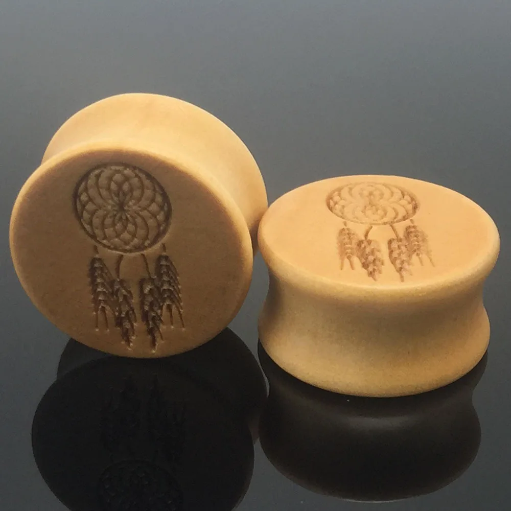 

Popular Ear Plugs Piercing Natural Dream Catcher Wooden Ear Expander Wood Plugs