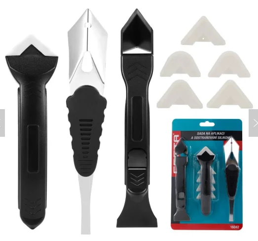 

K-047 3 Pieces Caulk Tool Kit Sealant Silicone Finishing Tools Caulking Tools for Silicone Sealant Grout Finishing Sealing
