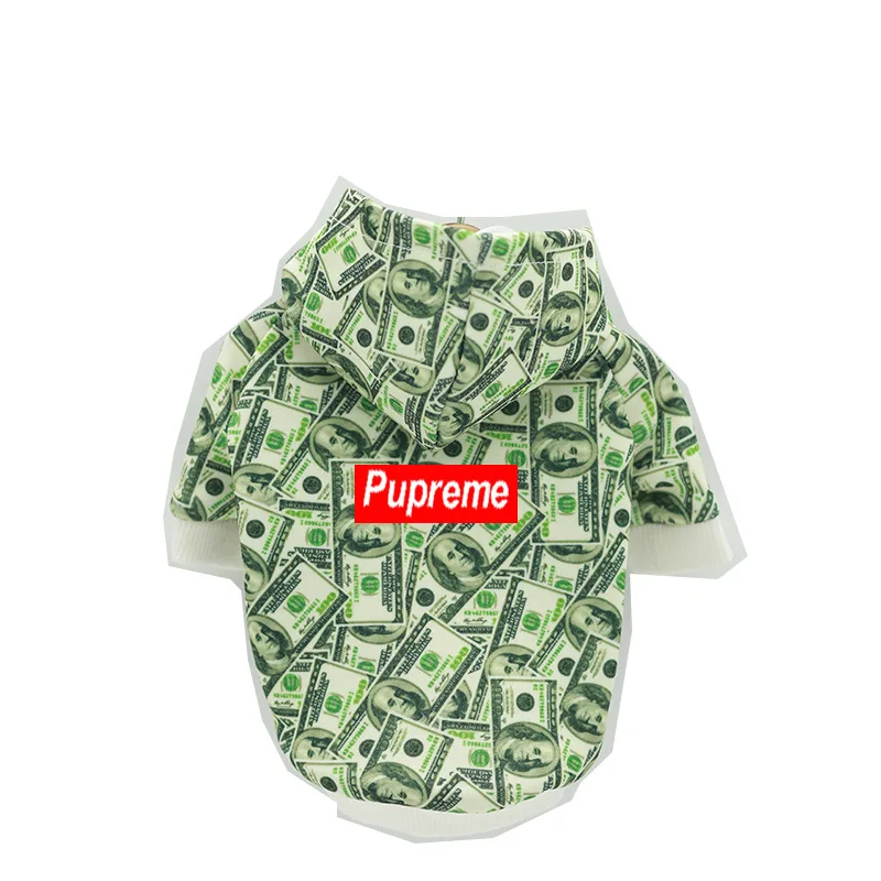 

Hot selling fashion luxury brand printed logo designer dog clothes vest pet hoodie