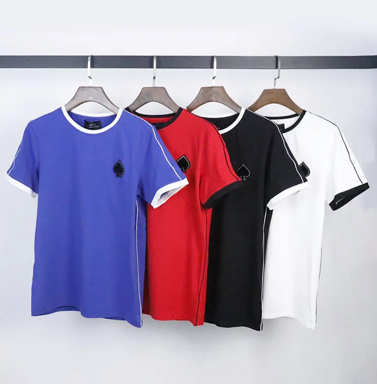 

JET FUEL Promotional T-Shirt Binding Sleeve Split Color High Quality T Shirts Cotton Thick Tshirt Haute Qualite