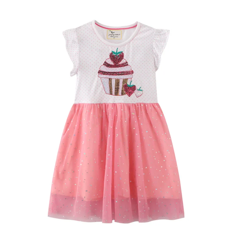 

Children Summer Dresses Short Sleeve Dress for 2-8 Years Girls, Pink