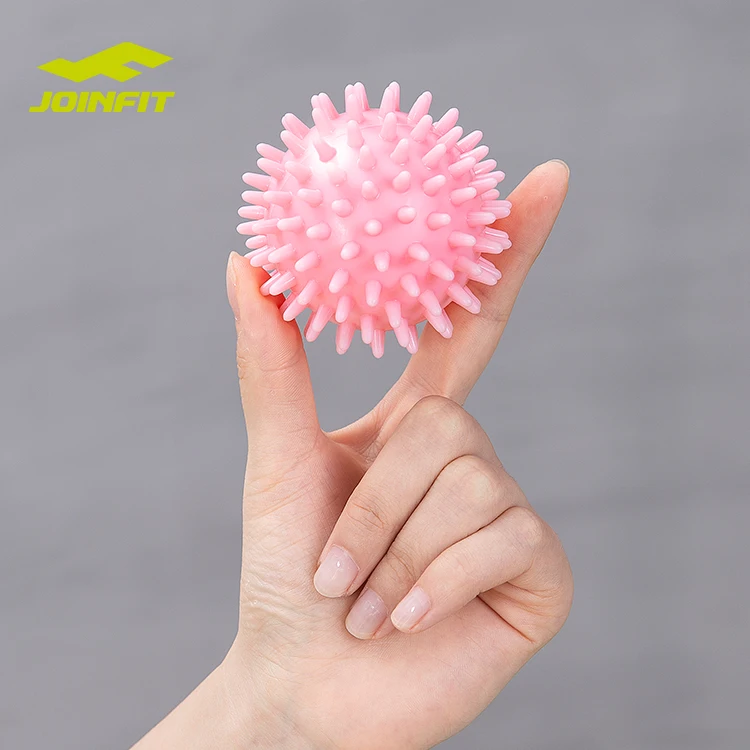 

hot sale classic muscle 6.5cm PVC yoga spiky massage ball, Pink/grey or customzie
