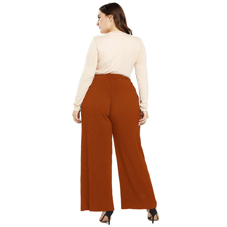 

Fashion Desgin fat women wide leg pants plus size XL 2XL 3XL women trousers, Rose red