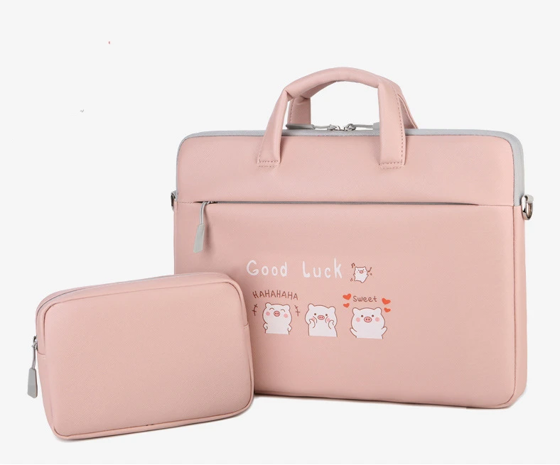 

Women PU Leather Laptop Sleeve Bag Notebook Case Briefcase bags shoulder Mouse Bag for Macbook Air 14 15.6 inch, Customized color