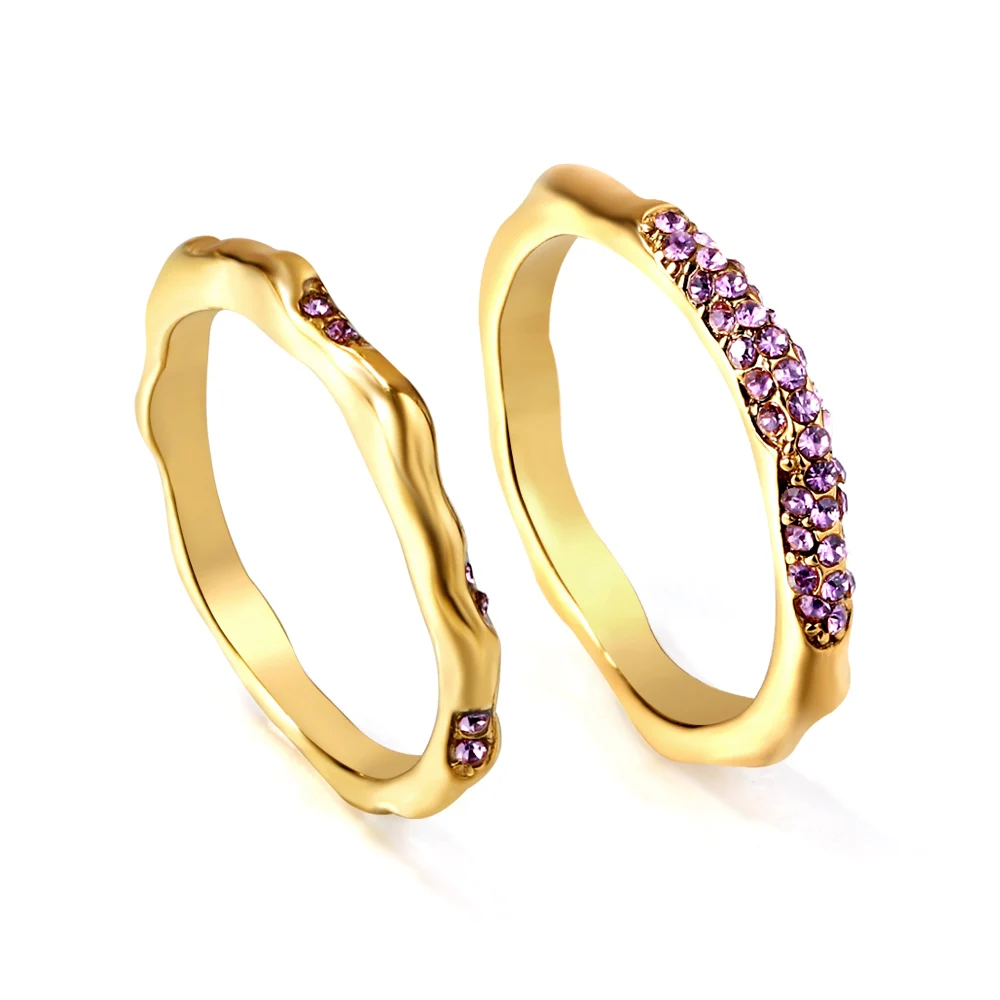 

Ason loveliness Stainless Steel 18K Gold Plated Rings Elegant Jewelry Ring for Women