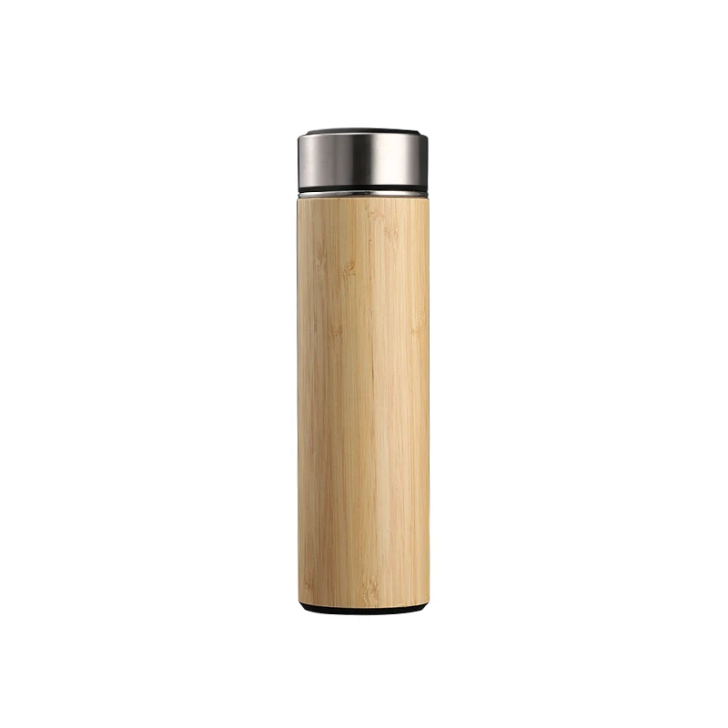 

Factory wholesales Qoutique Bamboo 304 stainless steel intelligent Bamboo thermos Portable LED Temperature Display Vacuum Bottle
