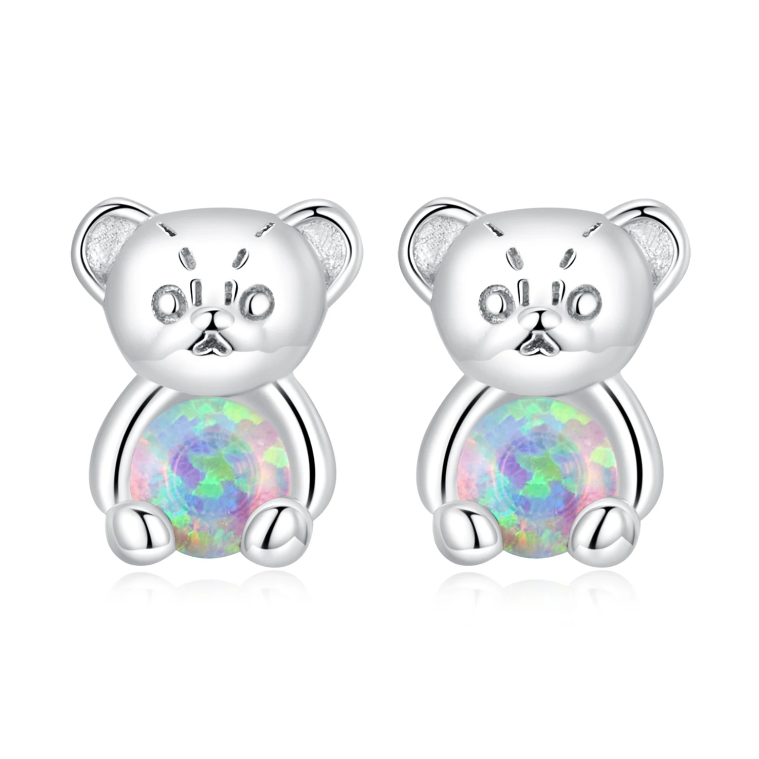 

silver 925 earrings zircon heart shape opal star cute bear sterling silver 925 jewellery 925 sterling silver stud earrings