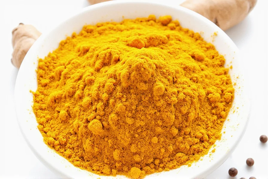 Turmeric root, ginger root, and black peppercorns arranged together