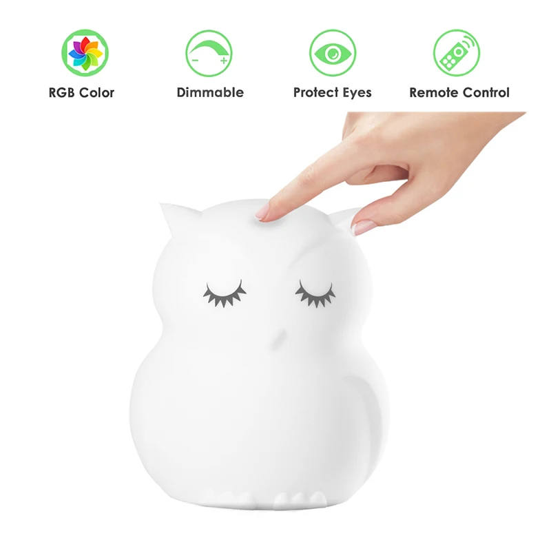 Cheapest Battery Bedroom Soft Cute Night Light Silicone For Children Sleep light LED Lamp Carton