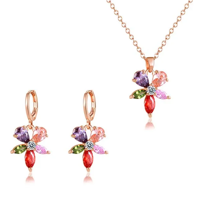 

Hot Selling Valentine's Day Bridal Set Jewelry, Rose gold
