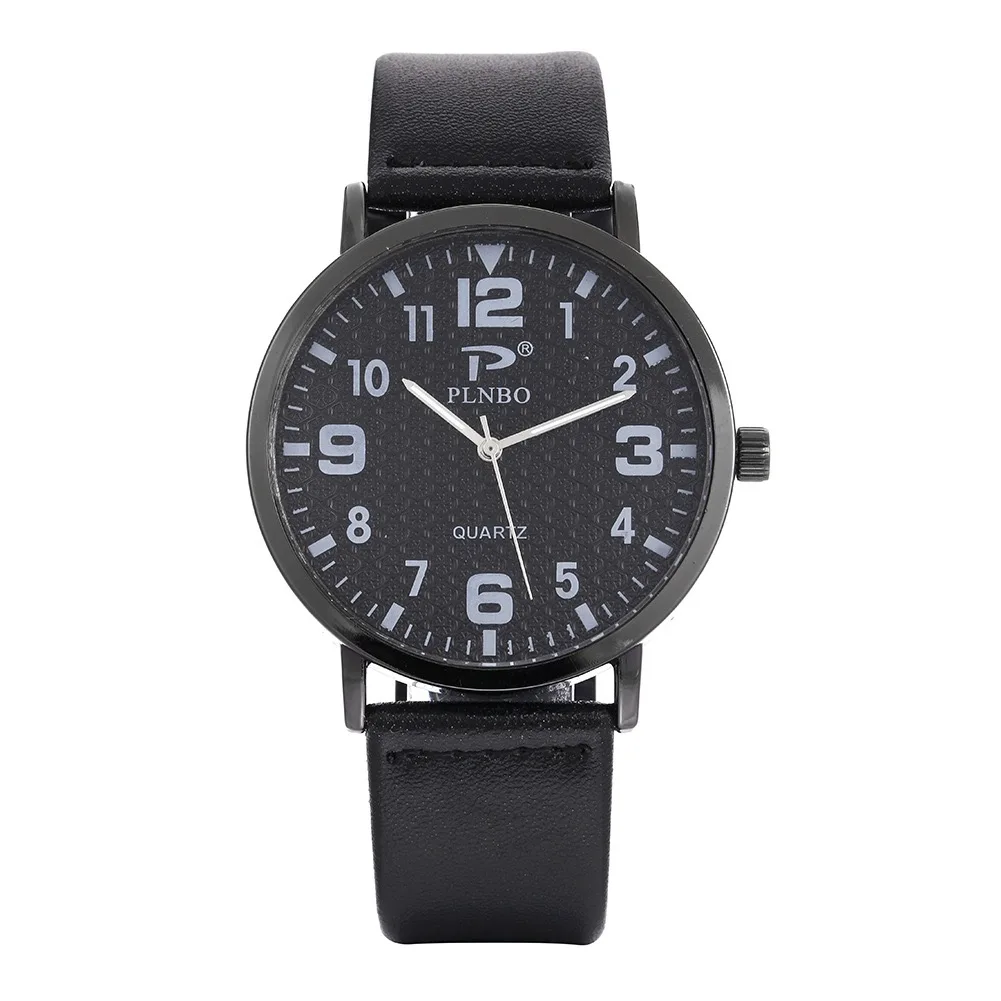 

New custom logo low MOQ big digital minimalist men's quality leather quartz watch sports student men's watch, 6 colors