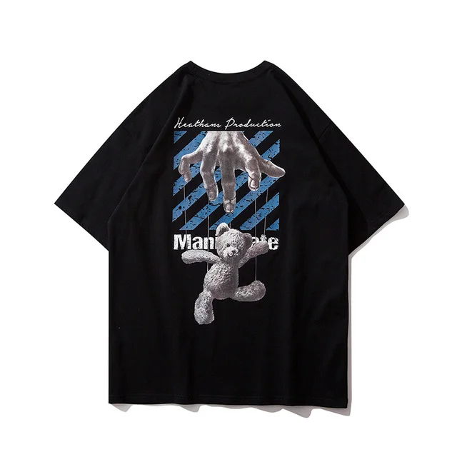 

OEM Fashion Design Highstreet Cool Puppet Bear Printing Man Cotton T Shirt