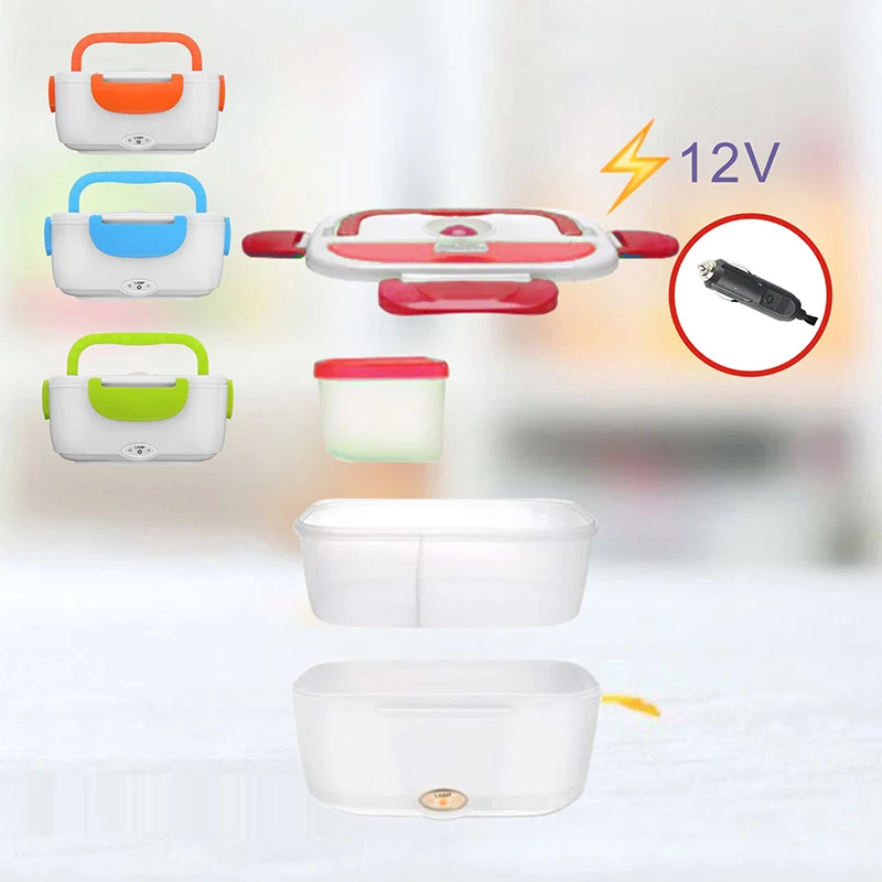 

ZGQ03 Split Plastic 12v/24v On-board Electric Lunch Box Automotive Supplies Thermal Insulation Heating Appliances Gifts, 5 colors