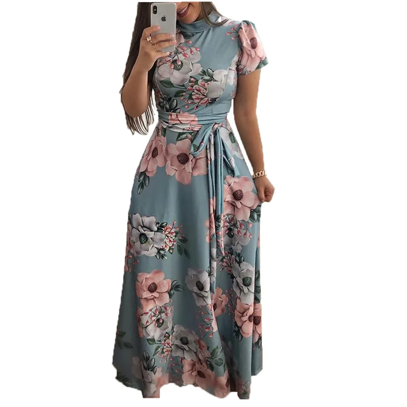 Women Floral Maxi Dress Prom Evening Party Dresses Summer Beach Casual ...