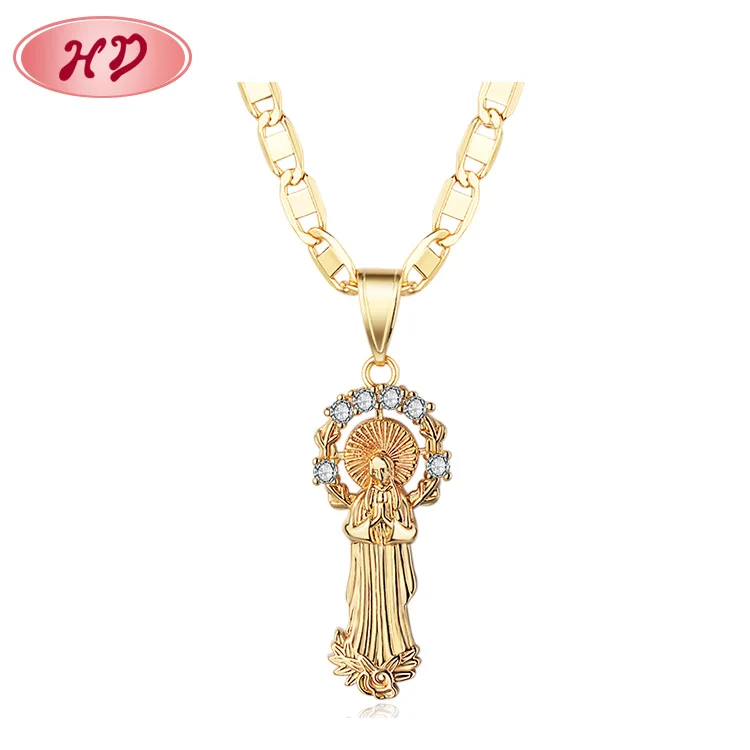 

Fashion Hip Hop Custom 18k Gold Plated Pendant Necklace Vintage Jesus Necklace Pendant