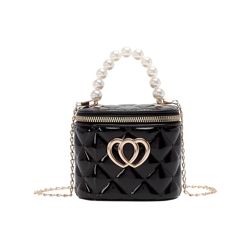 

Wholesale Summer 2022pvc Jelly Purse Handbag Chain Small Mini Handbags Kids Candy Pearl Jelly Box Bucket Bags