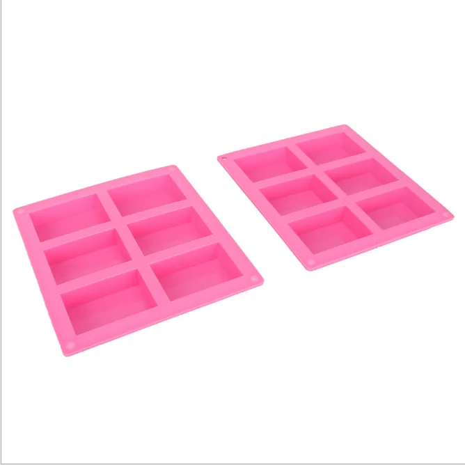 

Manufacturers wholesale Food Grade Silicon Gel Material Custom DIY Silicone Soap Molds Rectangular Handmade Soap Mold, Pink