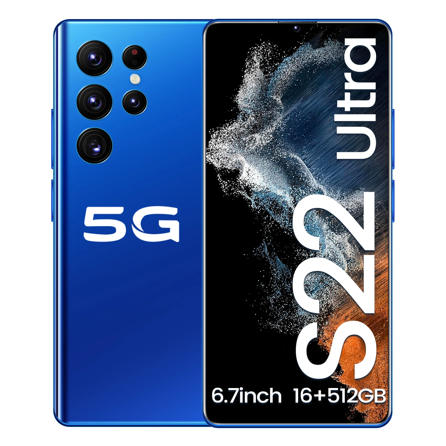 

HOT SELLING S22 ULTRA original 6.7 inch 16GB+512GB 16MP+32MP Android 10.0 phone 5G MTK6889 smart phone excellent quality, Black blue gold