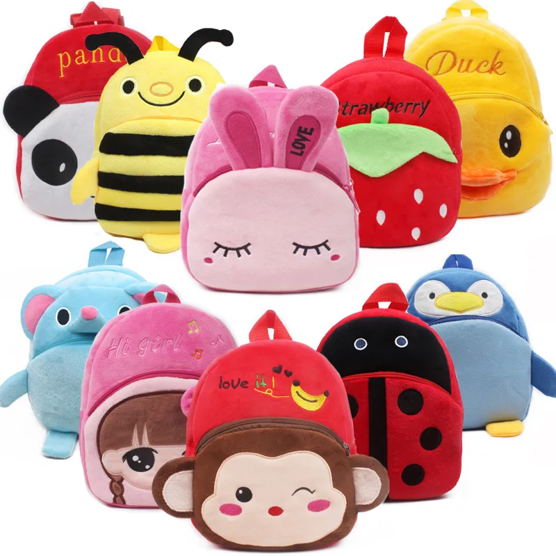 

Free Shipping Children Plush Backpack Cartoon Bags Kids Baby School Bags Cute Child Schoolbag for Kindergarten Girls Gift, Picture