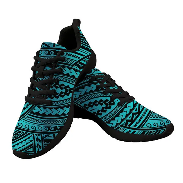 

Dropship Polynesian Traditional Tribal Print Sneakers Breathable Mesh Black Male Trainers Gym Running Shoes Men, Customerized