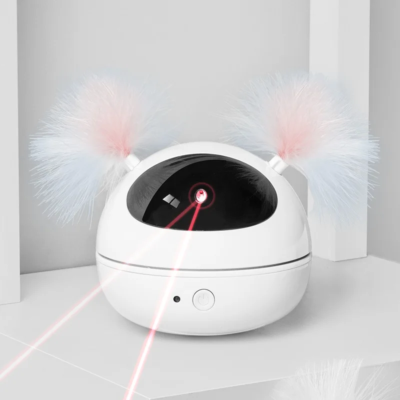 

Auto Rotating Cat laser toy USB Charge Exercise Training Entertaining Cat Toy, White,blue,pink