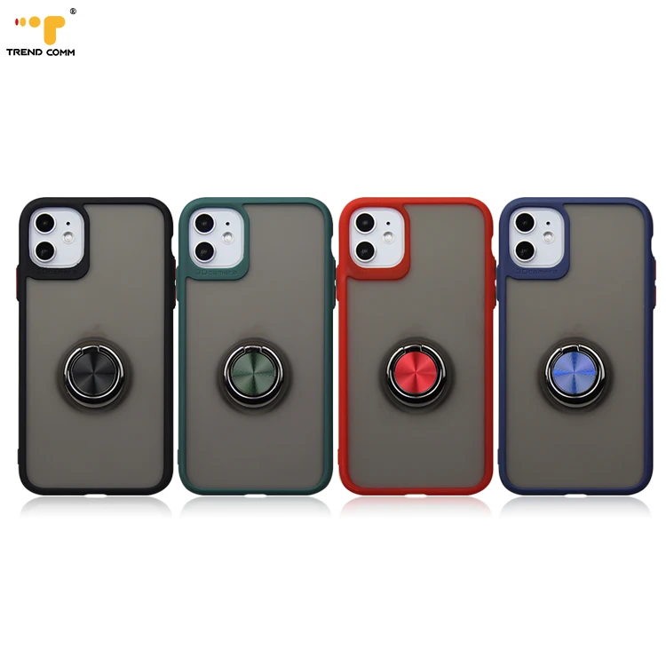 

New Design Clear Phone Cases With Metal Ring Holder For iPhone 11 Pro