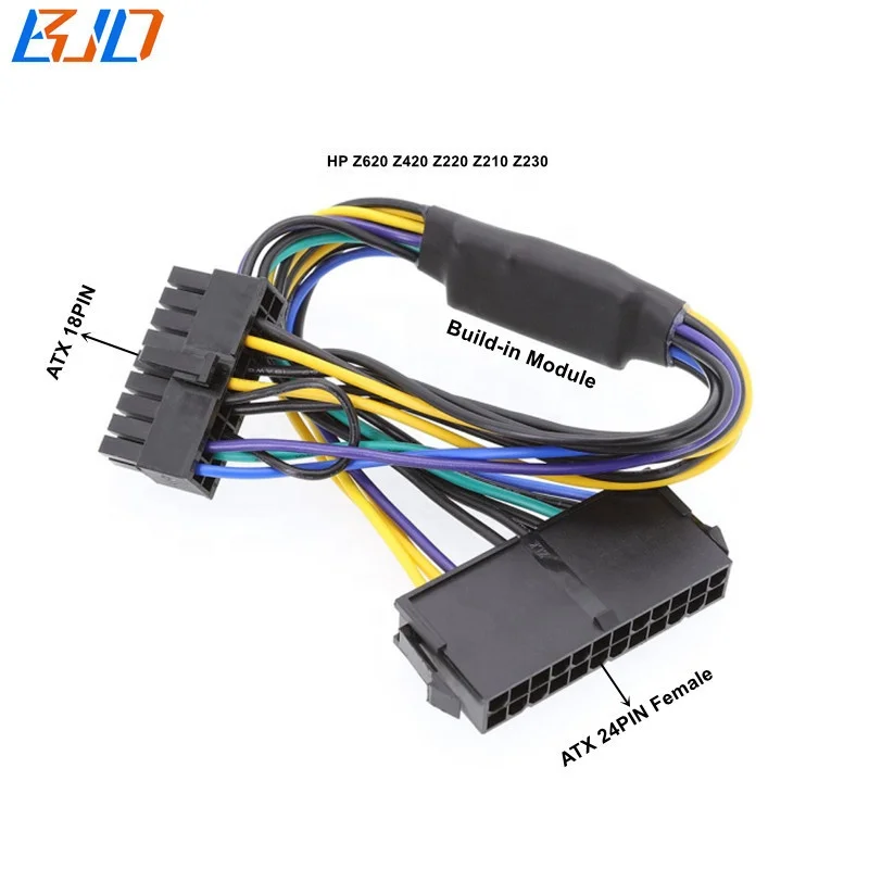 

18Pin 18 PIN To ATX PSU 24Pin 24 Pin Power Supply Cable 30CM 18AWG For HP Z620 Z420 Z220 Z210 Z230 Motherboard Workstation