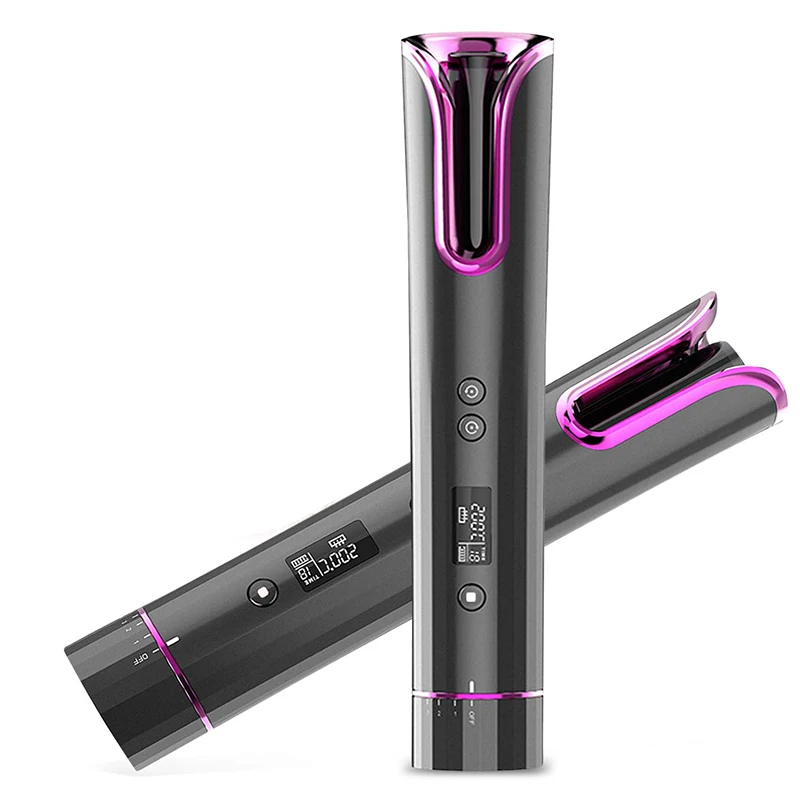 

Adjustable Temperature Lcd Display Cordless Auto Hair Curler