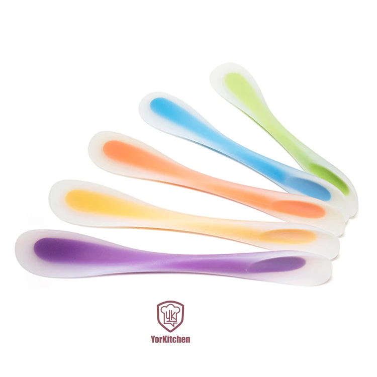 

Heat-resistant Translucent Scraper Silicone Baby Spoon for Good Grip Home Utensil