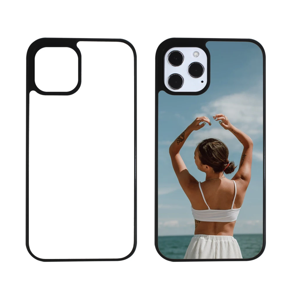 

Blank 2D sublimation plastic phone cases for iphone 12mini/12 pro/12 PRO MAX with heat press aluminum insert, Black,white,clear