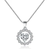 

Best selling Explosion Lady Simple Heart Shape Joker Pendant Necklace Party Wedding Round Zircon Necklace Jewelry Accessories