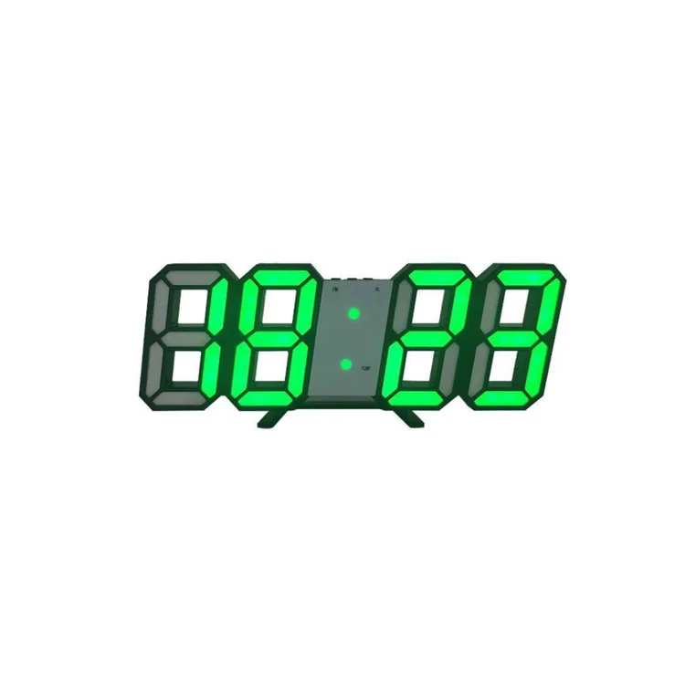 

3D LED Wall Digital Alarm Clocks Display Alarms Timer Temperature Voice Control Digital Clock