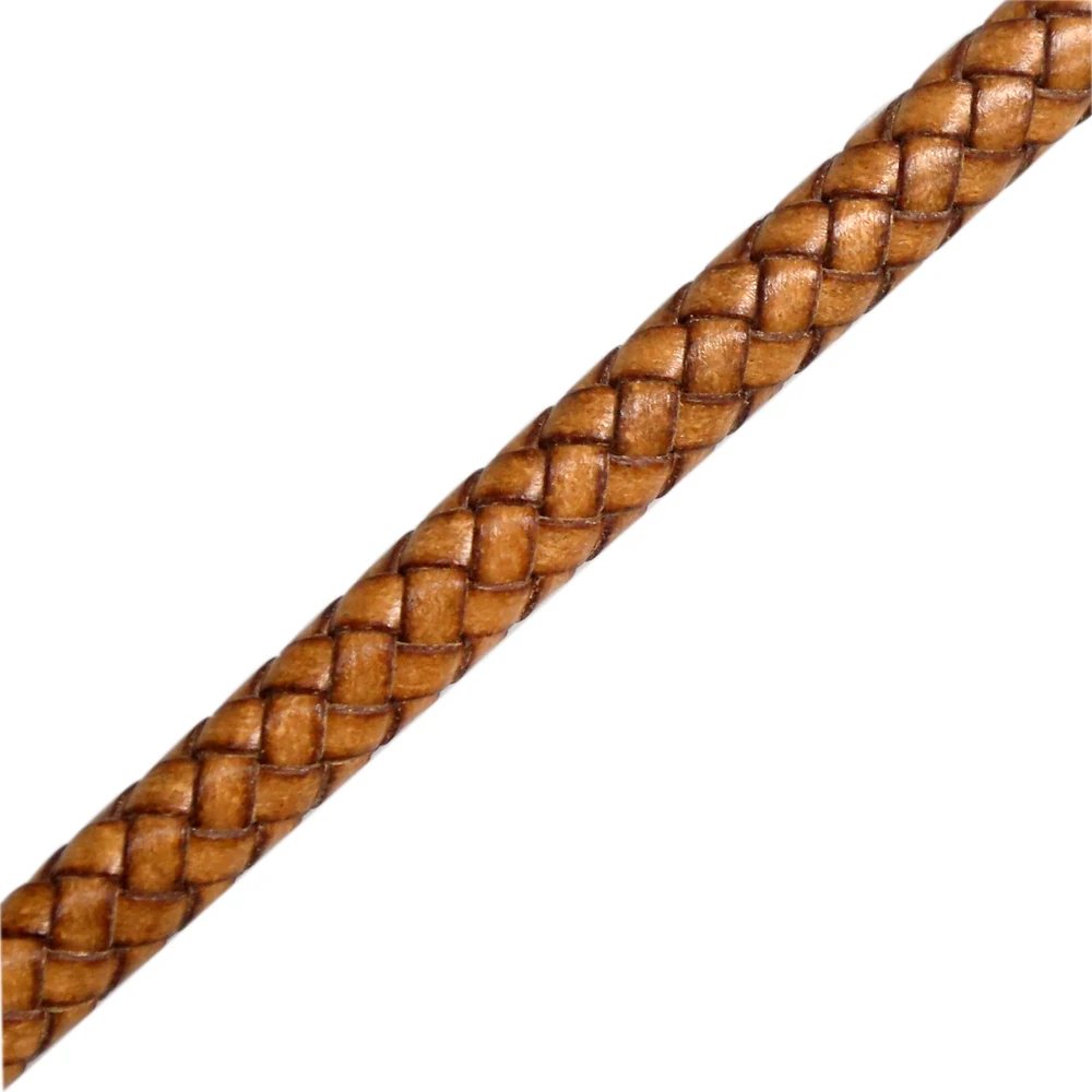 

XuQian Wholesale 8mm Round Braided Leather Cord For Making Bracelet Jewelry, Colors customized
