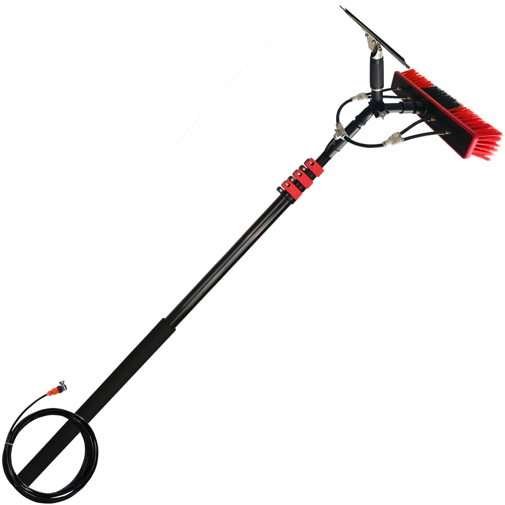 Xining Factory Outlet 24ft/7.2-meter 5-Section Telescopic Aluminum Alloy Water Fed Pole Brush Scraper System Window Cleaning