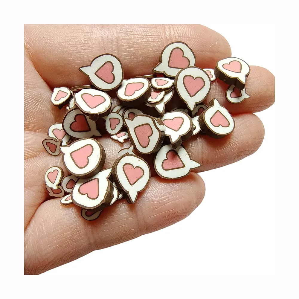 

5MM 10MM Pink Heart Balloon Polymer Clay Slice Hot Soft Clay Sprinkles For Slime Fillers Nail Art Holiday Party Decoration