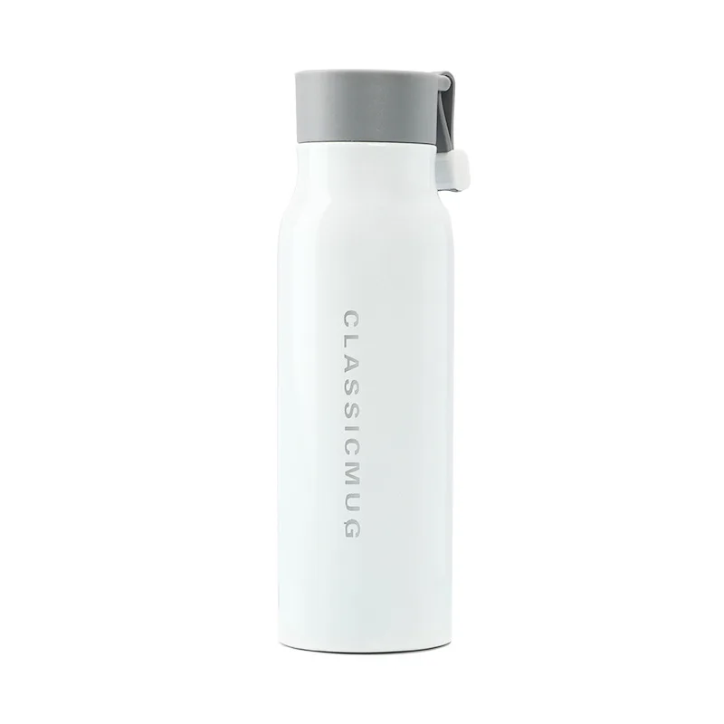 

Mikenda New Design Steel Water Bottle Stainless Wholesale High Quality Stainless Steel Water Bottle Double Wall Bulk, Black and white