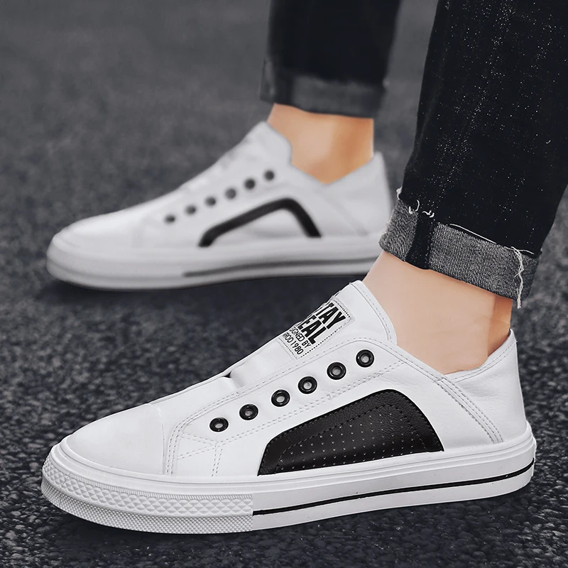 
Custom Wholesale Mens Skateboard Shoes New Fashion Mens Sneakers Canvas slip-on Flat Casual Shoes Men 