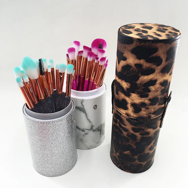 

Makeup Brushes Set Cosmetic Beauty Make up Brush Kit Pink Marle Pakcaging Mermaid Make Up Tool, 16 different color