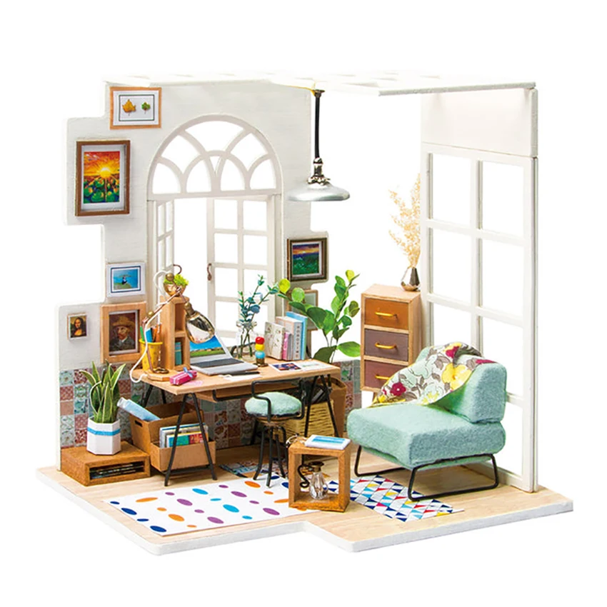 

Robotime Rolife Wood Crafts DGM01SOHO Time 3D Wooden Puzzle DIY Miniature Doll House for Dropshipping