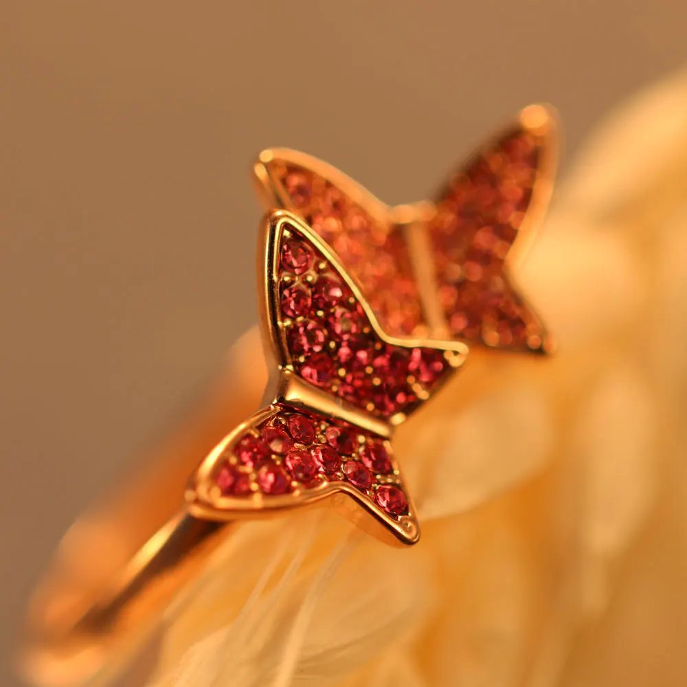 戒指时尚女性珠宝精致蝴蝶戒指
